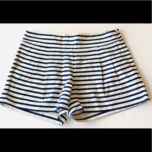 J. Crew Factory Pants - J. CREW PLEATED NAVY & WHITE STRIPED SHORT SIZE 2